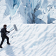 Matthew Burtner out on Manatuga glacier, collecting data for a sound cast. Photo Courtesy Matthew Burtner